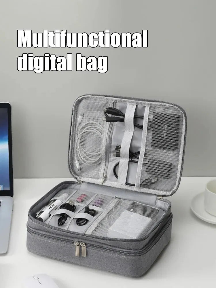 Multifunctional Digital Bag Data Cable Headphones Hard Drive Power Supply Digital Handbag Electronic Accessory Storage Bag